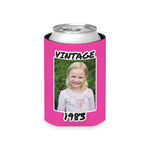 Personalized Can Cooler, 1983 Can Cooler, Custom Picture Can Cooler, Bachelorette Party Favors, Custom Birthday Favor, 40th Favors, Slim Can