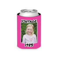 Personalized Can Cooler, 1983 Can Cooler, Custom Picture Can Cooler, Bachelorette Party Favors, Custom Birthday Favor, 40th Favors, Slim Can