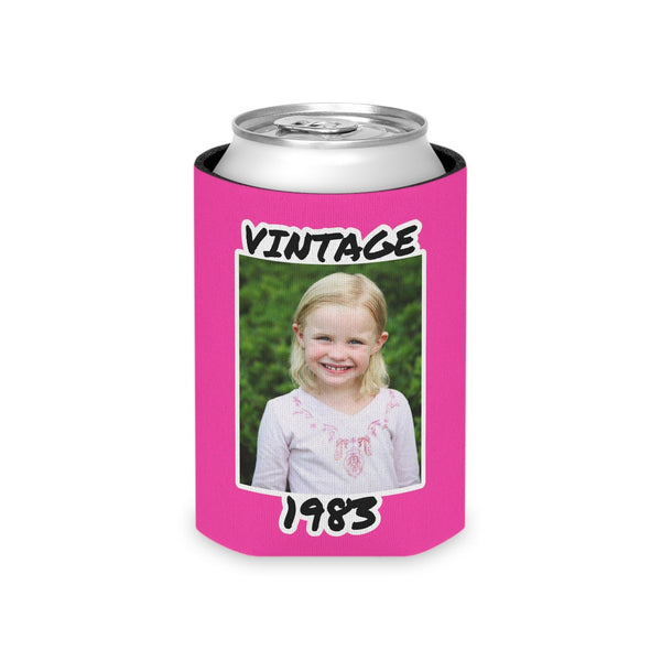 Personalized Can Cooler, 1983 Can Cooler, Custom Picture Can Cooler, Bachelorette Party Favors, Custom Birthday Favor, 40th Favors, Slim Can