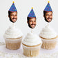 Photo Cupcake Toppers, Face Cupcake Toppers, Face On A Stick Cupake Toppers, Picture Cupcake Toppers, Face with Hat Cupcake Toppers, Funny