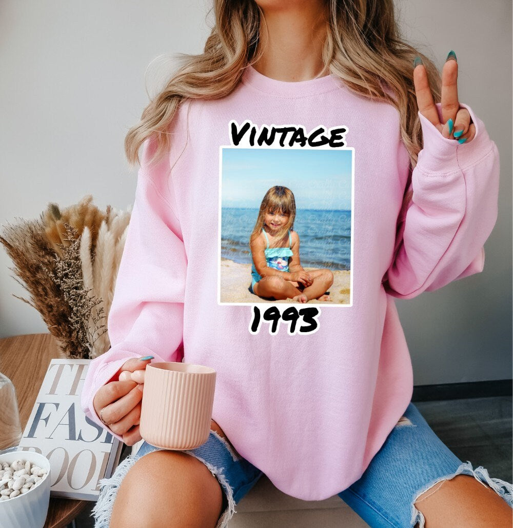 Personalized 1994 Photo Sweatshirt, 1994 Photo Sweater Custom Photo Shirt 1994 Birthday Shirt 1994 Birthday Gift, 30th Birthday Sweatshirt