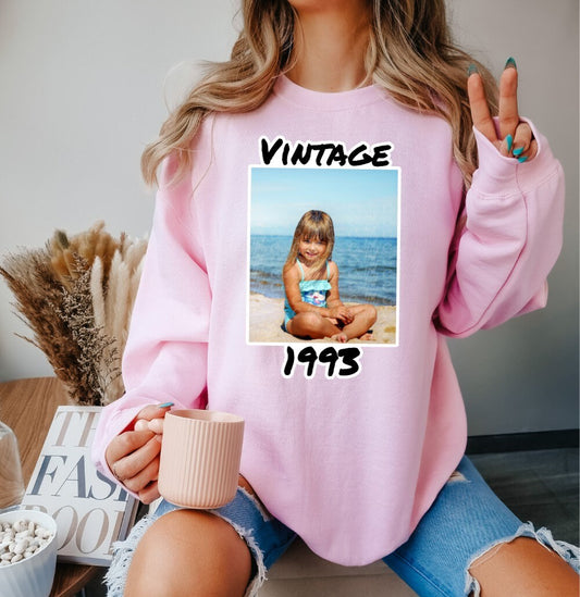 Personalized 1994 Photo Sweatshirt, 1994 Photo Sweater Custom Photo Shirt 1994 Birthday Shirt 1994 Birthday Gift, 30th Birthday Sweatshirt