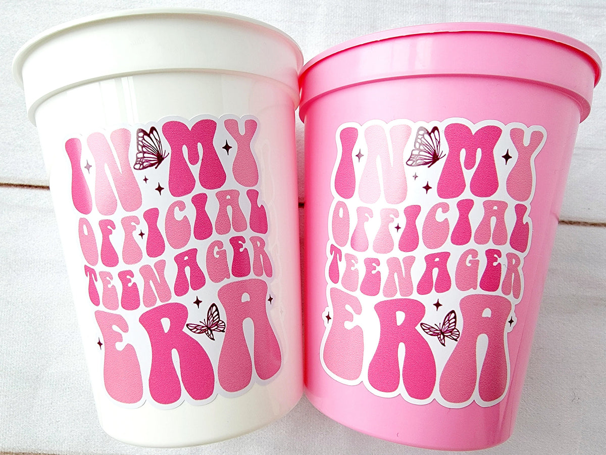 13th Birthday Party Cups - In my Teenager Era Party Cups Teenager Party Cups 13th birthday Party Favors 13th Party Decorations 2010 Birthday