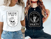 Bride or Die Shirt, Bride or Die Bachelorette Party Shirts, Til Death Do us Party, Funny Bridal Party Shirts, Halloween Bachelorette Shirts