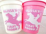 Cowgirl First Rodeo Cups Cowgirl Let's Go Girls Cups Rodeo Party Cups Cowgirl Birthday Party Cups Cowgirl Favors Cowgirl First Birthday Cups