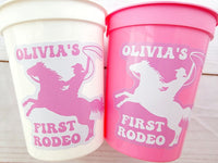 Cowgirl First Rodeo Cups Cowgirl Let's Go Girls Cups Rodeo Party Cups Cowgirl Birthday Party Cups Cowgirl Favors Cowgirl First Birthday Cups