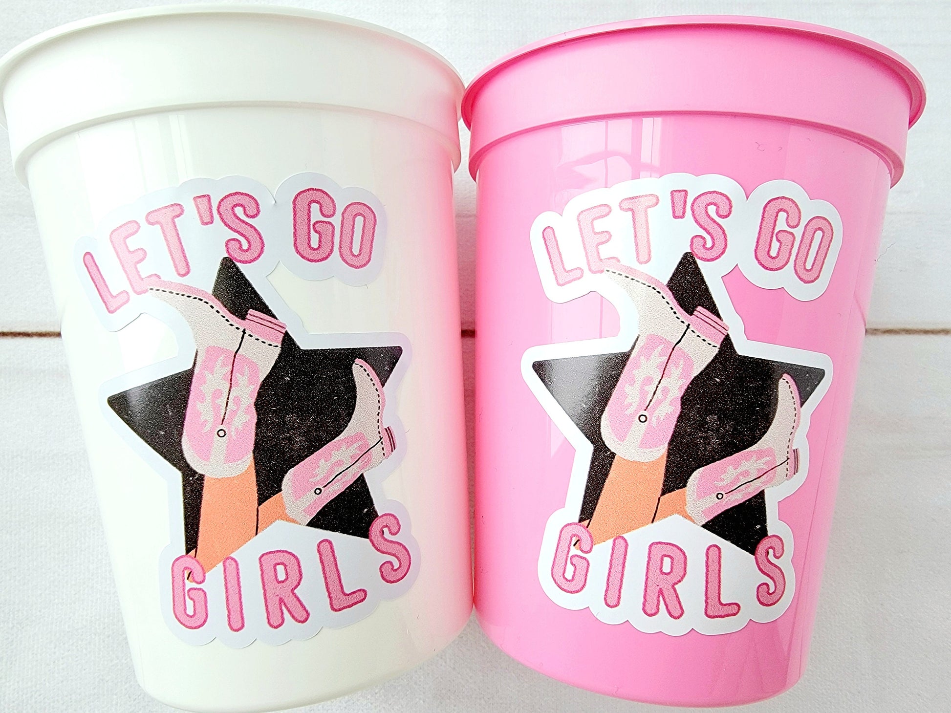 Cowgirl Boot Party Cups Cowgirl Let's Go Girls Cups Rodeo Party Cups Cowgirl Bachelorette Party Cups Favors