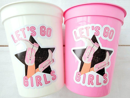 Cowgirl Boot Party Cups Cowgirl Let's Go Girls Cups Rodeo Party Cups Cowgirl Bachelorette Party Cups Favors