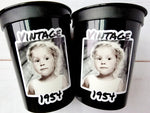 Custom Plastic Party Cups Personalized Party Cups Personalized 70th Birthday Cups Vintage 70th Cups 1954 Custom Face Party Cups Decorations