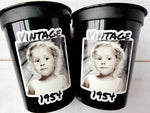 Custom Plastic Party Cups Personalized Party Cups Personalized 70th Birthday Cups Vintage 70th Cups 1954 Custom Face Party Cups Decorations