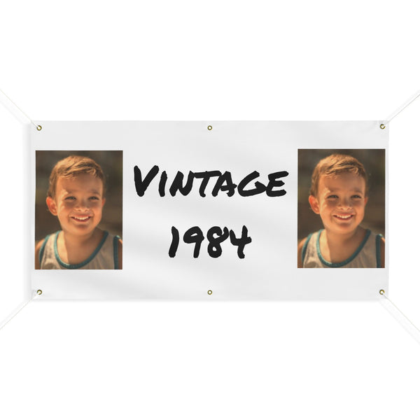 Custom Face Party Banner, Personalized Face Party Banner, 1984 Birthday Banner, Vintage 1984 Banner, Custom Vinyl Banner, 40th Party Banner