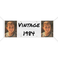Custom Face Party Banner, Personalized Face Party Banner, 1984 Birthday Banner, Vintage 1984 Banner, Custom Vinyl Banner, 40th Party Banner