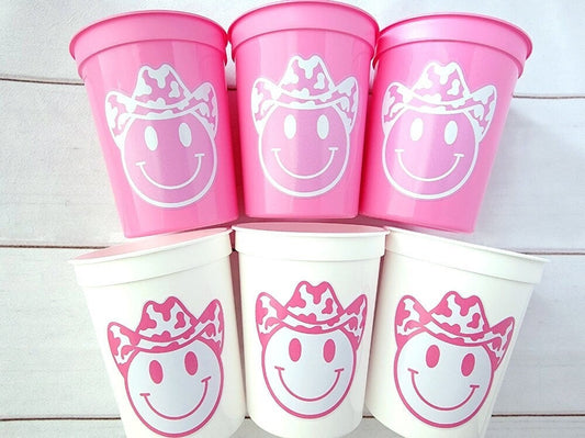 COWGIRL Party Cups, Cowgirl Cups, Cowgirl Party Favors, Cowgirl Bachelorette Party Cups Cowgirl Birthday Rodeo Party Cow Print Hat Cups Gift
