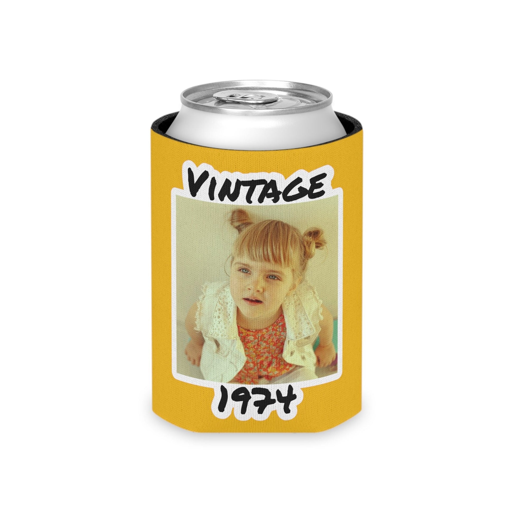 Personalized Can Cooler, 1974 Can Cooler, Custom Picture Can Cooler, Bachelorette Party Favors, Custom Birthday Favor, 50th Favors, Slim Can