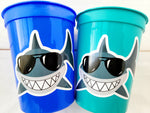 SHARK PARTY CUPS - Shark Treat Cups Shark Birthday Cups Shark Birthday Party Cups Shark Party Favors Shark Party Supplies Shark Decorations