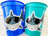 SHARK PARTY CUPS - Shark Treat Cups Shark Birthday Cups Shark Birthday Party Cups Shark Party Favors Shark Party Supplies Shark Decorations