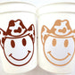 Brown COWBOY HAPPY FACE Cups Cowboy Cups Cowboy Party Favor Cowgirl Bachelorette Party Cowboy Birthday Rodeo Party Cow Print Hat Cups Disco