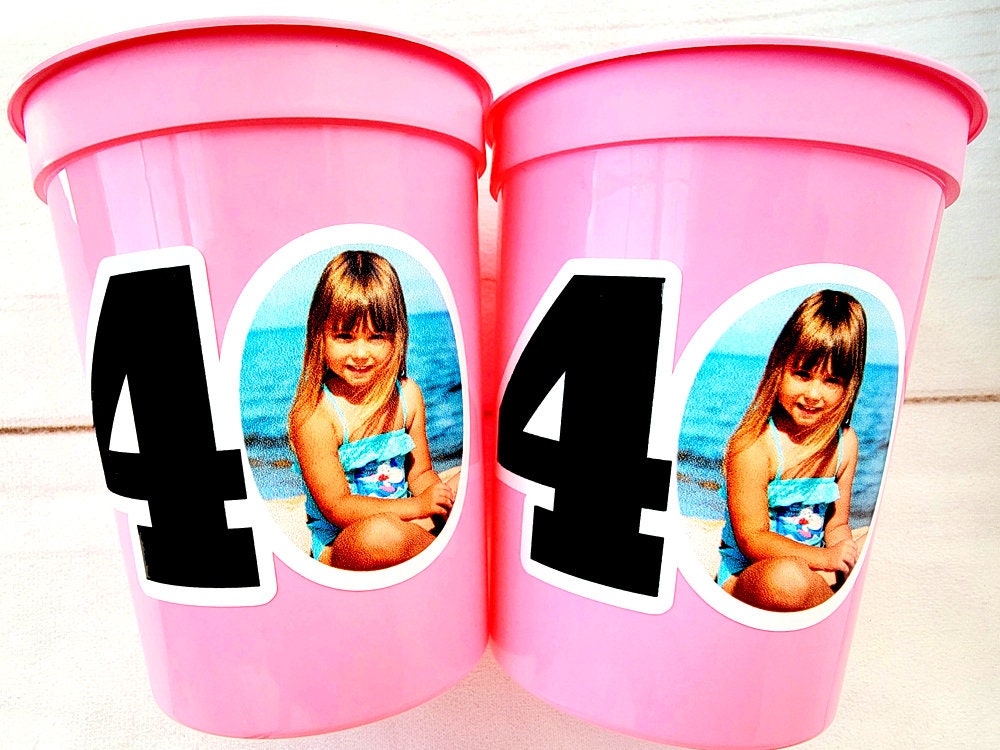 Custom Plastic Party Cups Personalized Party Cups Personalized 30th Birthday Cups Vintage 30th Cups 1994 Custom Face Party Cups Decorations
