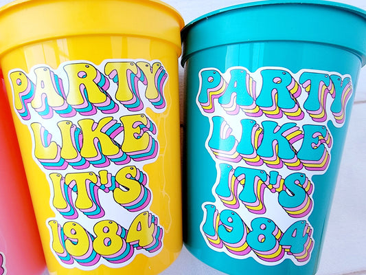 40th PARTY CUPS - Best of 1985 40th Birthday Party 40th Birthday Favors 40th Party Cups 40th Party Decorations 1985 Birthday 80's Party Cup