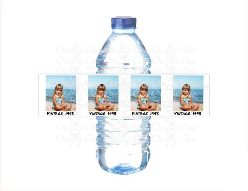 Custom Water Bottle Labels Personalized Photo Bottle Labels, 30th Birthday Party, 90s birthday party decoration, Best of 1995, 1995 Birthday