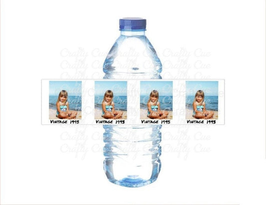 Custom Water Bottle Labels Personalized Photo Bottle Labels, 30th Birthday Party, 90s birthday party decoration, Best of 1995, 1995 Birthday