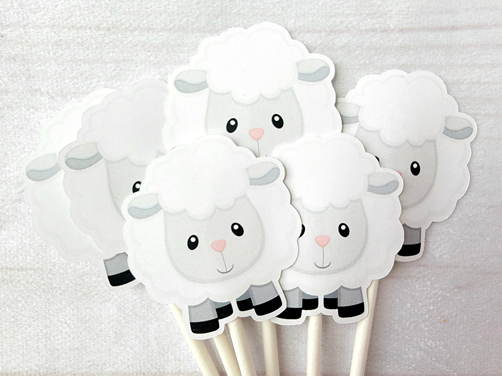 Sheep Cupcake Toppers, Sheep Cupcake Picks, Farm Animal Cupcake Toppers, Farm Birthday Cupcake Toppers, Animal Cupcake Toppers