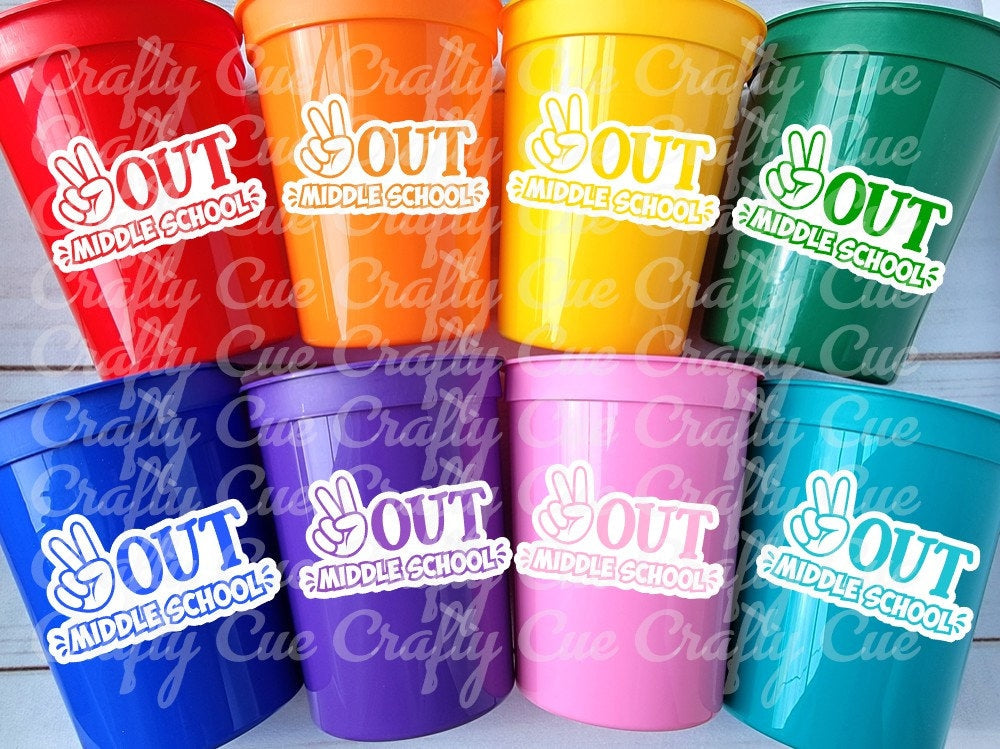 MIDDLE SCHOOL GRADUATION Cups - Peace Out Middle School Graduation Cups Middle School Graduation Party Graduation 2025 Party Favors