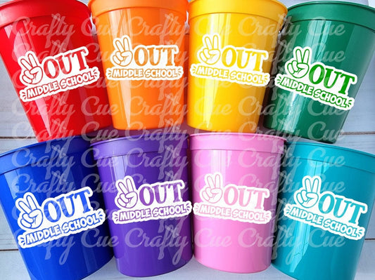 MIDDLE SCHOOL GRADUATION Cups - Peace Out Middle School Graduation Cups Middle School Graduation Party Graduation 2025 Party Favors