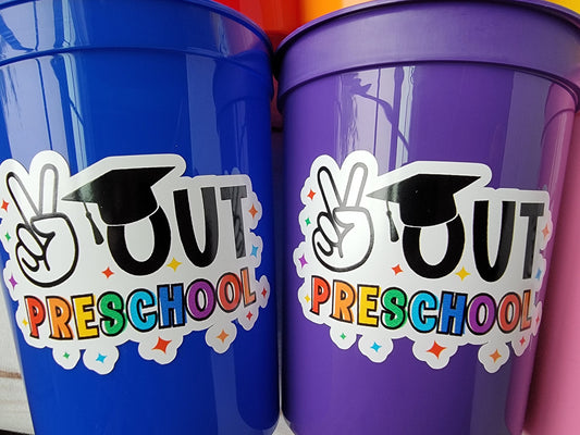 PRESCHOOL GRADUATION CUPS Preschool Graduation Cups Preschool Cups Graduation Party Reusable Cups Party Favors Pre-K Party Cups Pre-school