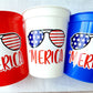 4th of July Party Cups July 4th Sunglasses Cups USA Party Cups 'Merica Cups Independence Day Party Decorations 4th of July Party Decorations