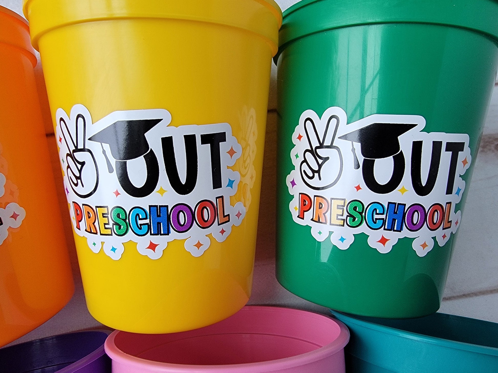 PRESCHOOL GRADUATION CUPS Preschool Graduation Cups Preschool Cups Graduation Party Reusable Cups Party Favors Pre-K Party Cups Pre-school