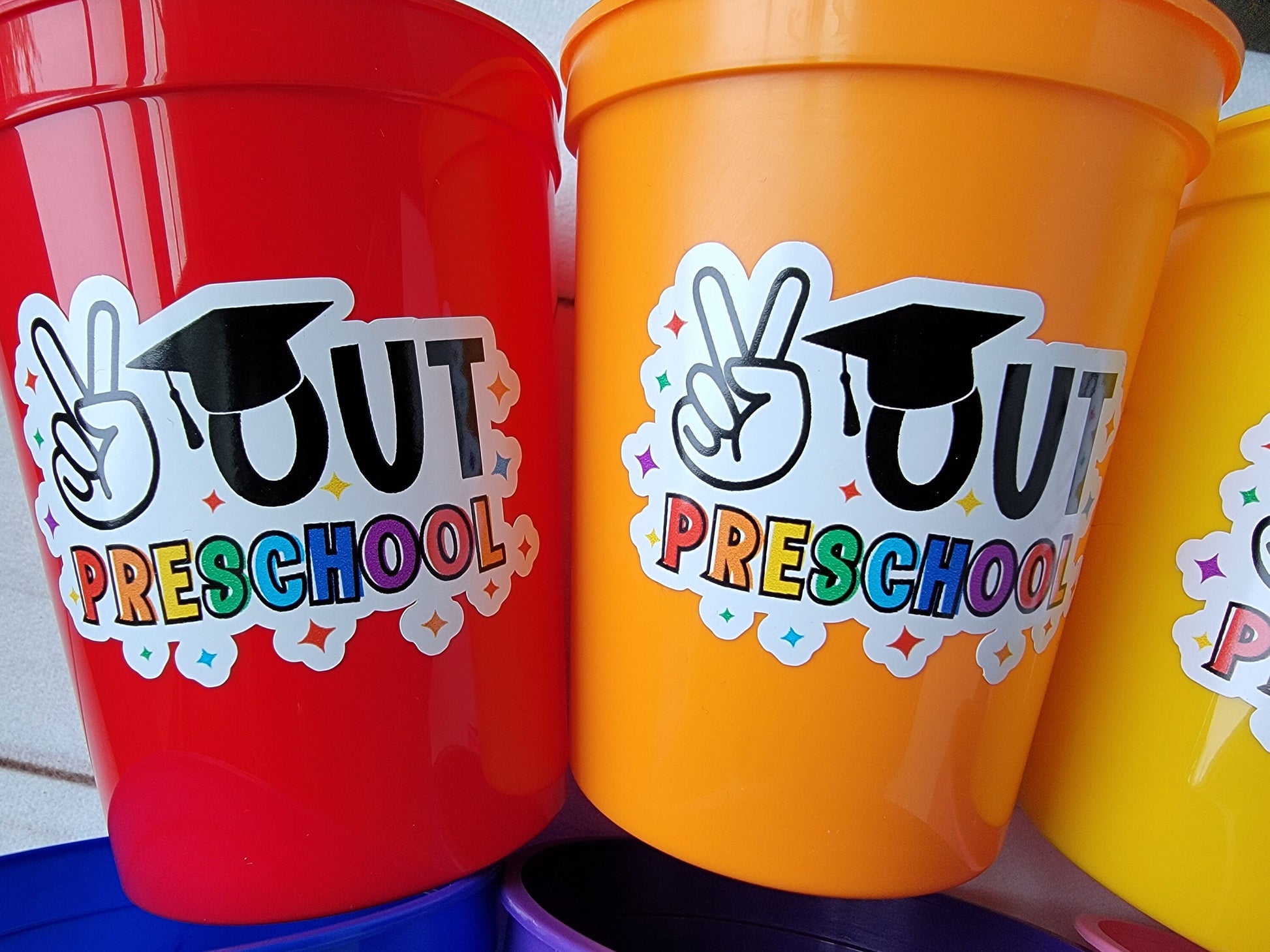 PRESCHOOL GRADUATION CUPS Preschool Graduation Cups Preschool Cups Graduation Party Reusable Cups Party Favors Pre-K Party Cups Pre-school