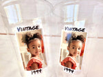 Custom Plastic Party Cups Personalized Party Cups Personaized 30th Personalized 40th Birthday Cups 1984 Custom Face 1994 Vintage 40th Cups