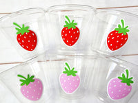 STRAWBERRY PARTY CUPS - Strawberry Birthday Cups Strawberry Cups First Birthday Strawberry Party Decorations Strawberry Baby Shower