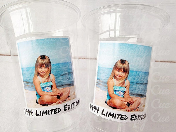LIMITED EDITION Custom Plastic Cups With Picture Personalized 30th Birthday Cups Vintage 30th Birthday Party Custom Face Cups Decorations 30