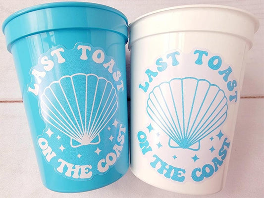 Last Toast on the Coast Cups, Coastal Bachelorette Party Favors, Bachelorette Party Cup, Beach Bach Cups, Beach Wedding Cups, Bach Party Cup