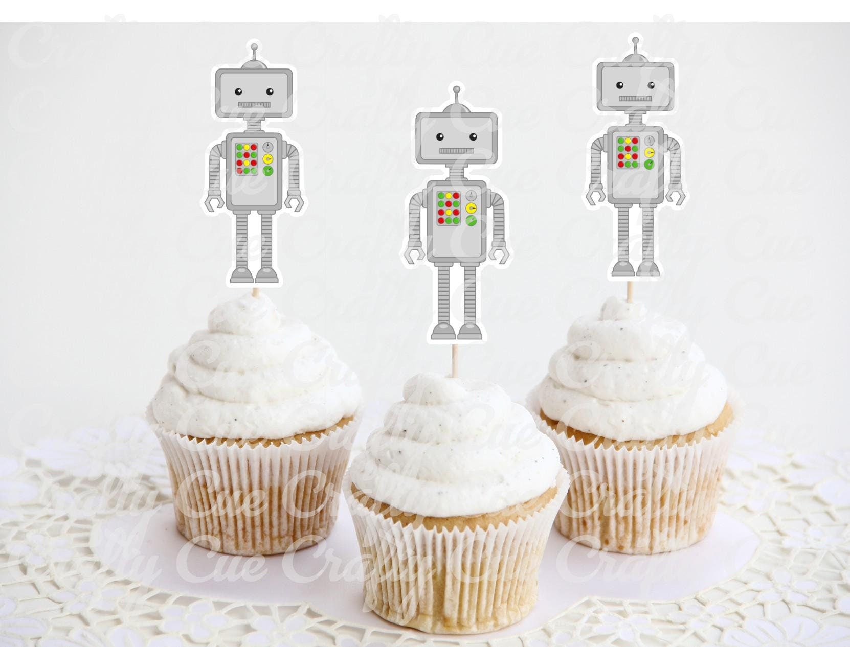 Robot Cupcake Toppers