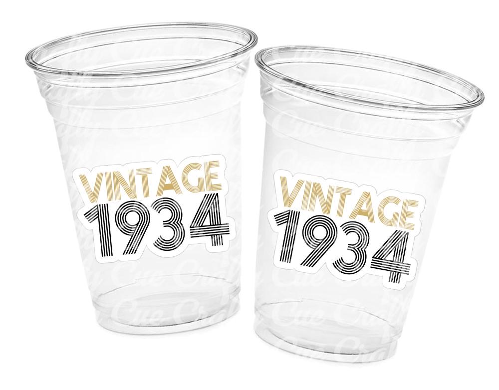 90th PARTY CUPS - Vintage 1934 Cups Best of 1934 90th Birthday Party 90th Birthday Favors 90th Party 90th Party Decorations 1934 Birthday