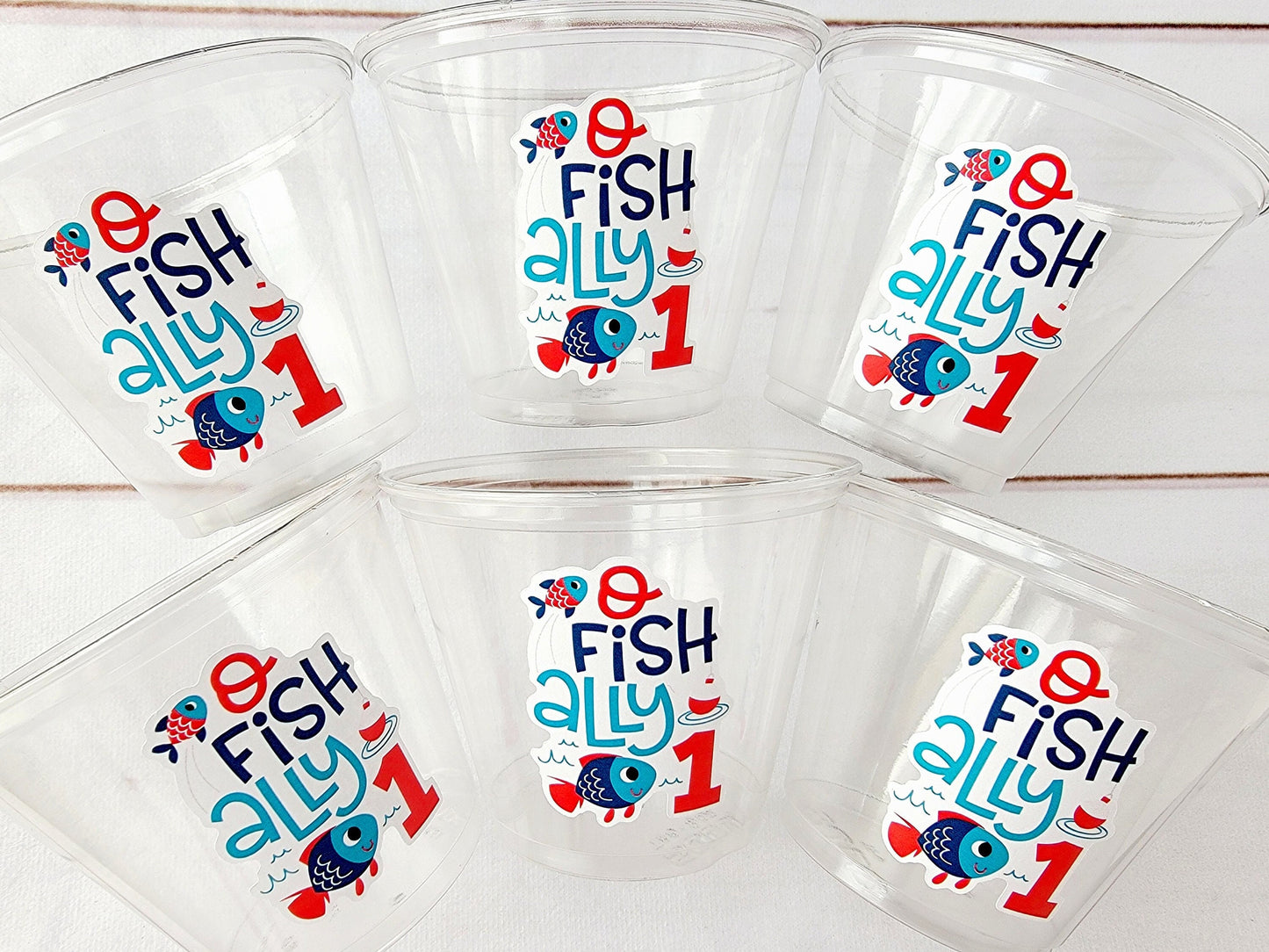 FISHING PARTY CUPS O-Fish-Ally Fishing Birthday Fishing First Birthday Party Gone Fishing Party The Big One Decorations Fish Bait Cups
