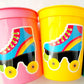 ROLLER SKATE PARTY Cups - Roller Skating Birthday Cups Skate Party Favors Skating Party Cups Roller Skating Birthday 80's Birthday Party