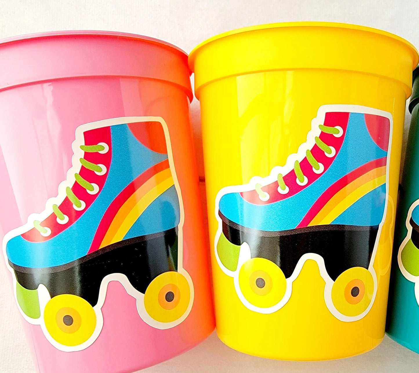 ROLLER SKATE PARTY Cups - Roller Skating Birthday Cups Skate Party Favors Skating Party Cups Roller Skating Birthday 80's Birthday Party