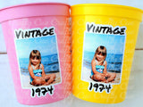 Custom Plastic Party Cups Personalized Party Cups Personalized 50th Birthday Cups Vintage 50th Cups 1974 Custom Face Party Cups Decorations