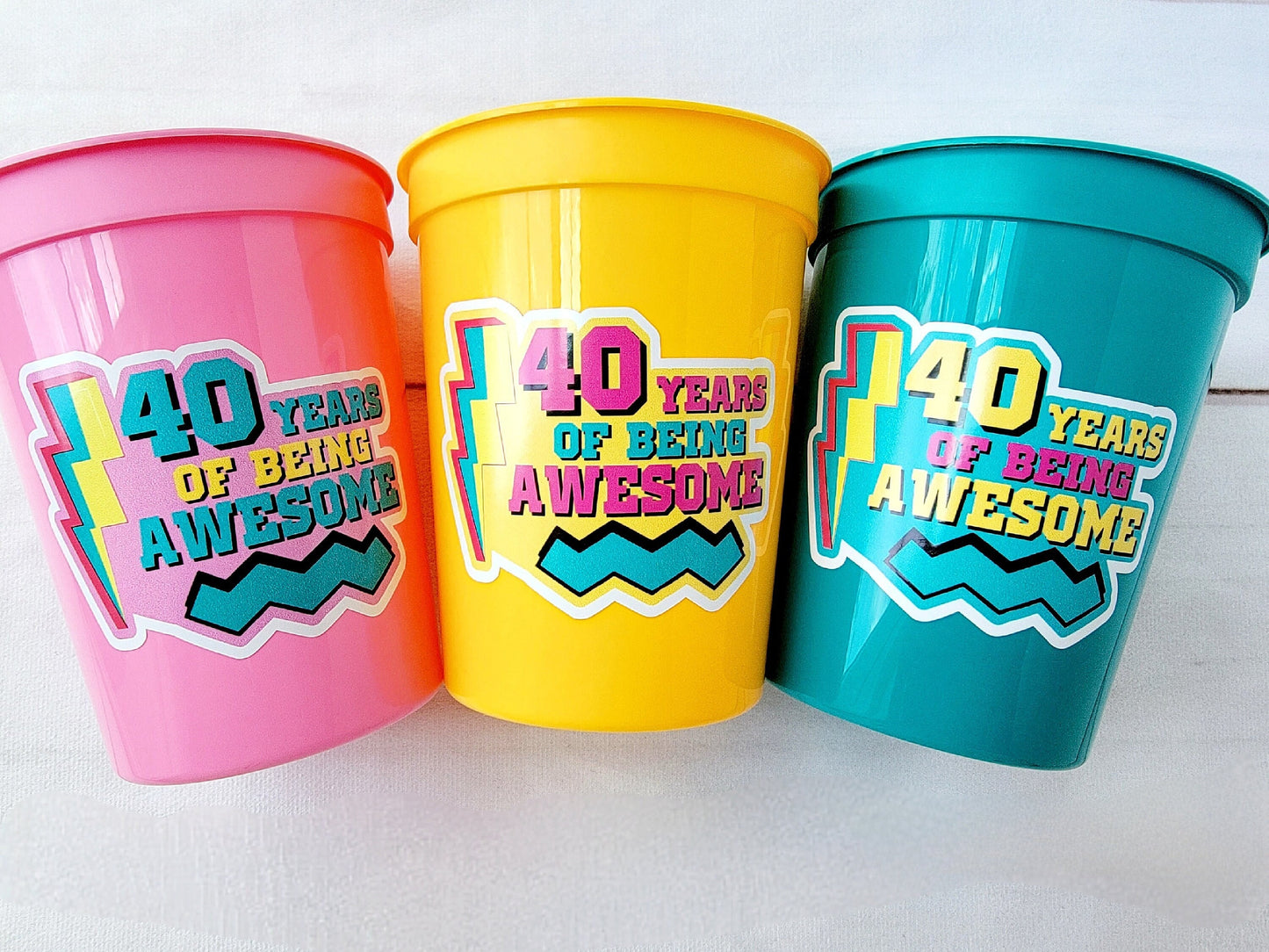 40th PARTY CUPS - Best of 1985 40th Birthday Party 40th Birthday Favors 40th Party Cups 40th Party Decorations 1985 Birthday 80's Party Cups