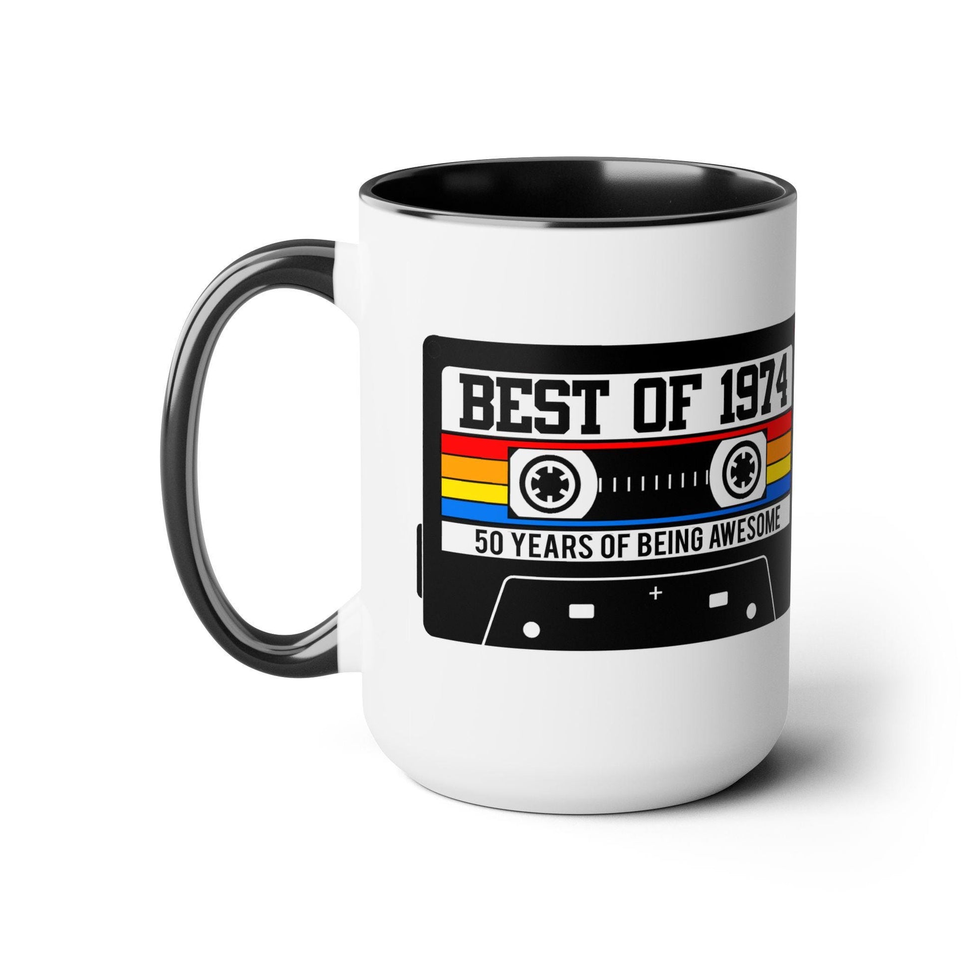 50th BIRTHDAY MUG 50th Party Decorations 50th Party Favors 50th Birthday Gift Cassette Tape Mug Best of 1975 Birthday Vintage 1975