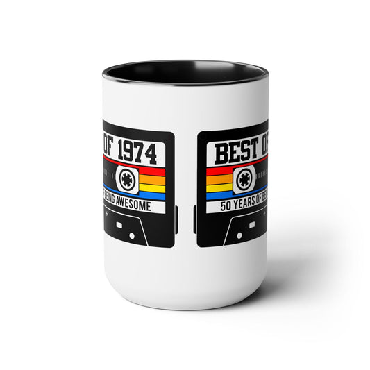 50th BIRTHDAY MUG 50th Party Decorations 50th Party Favors 50th Birthday Gift Cassette Tape Mug Best of 1975 Birthday Vintage 1975
