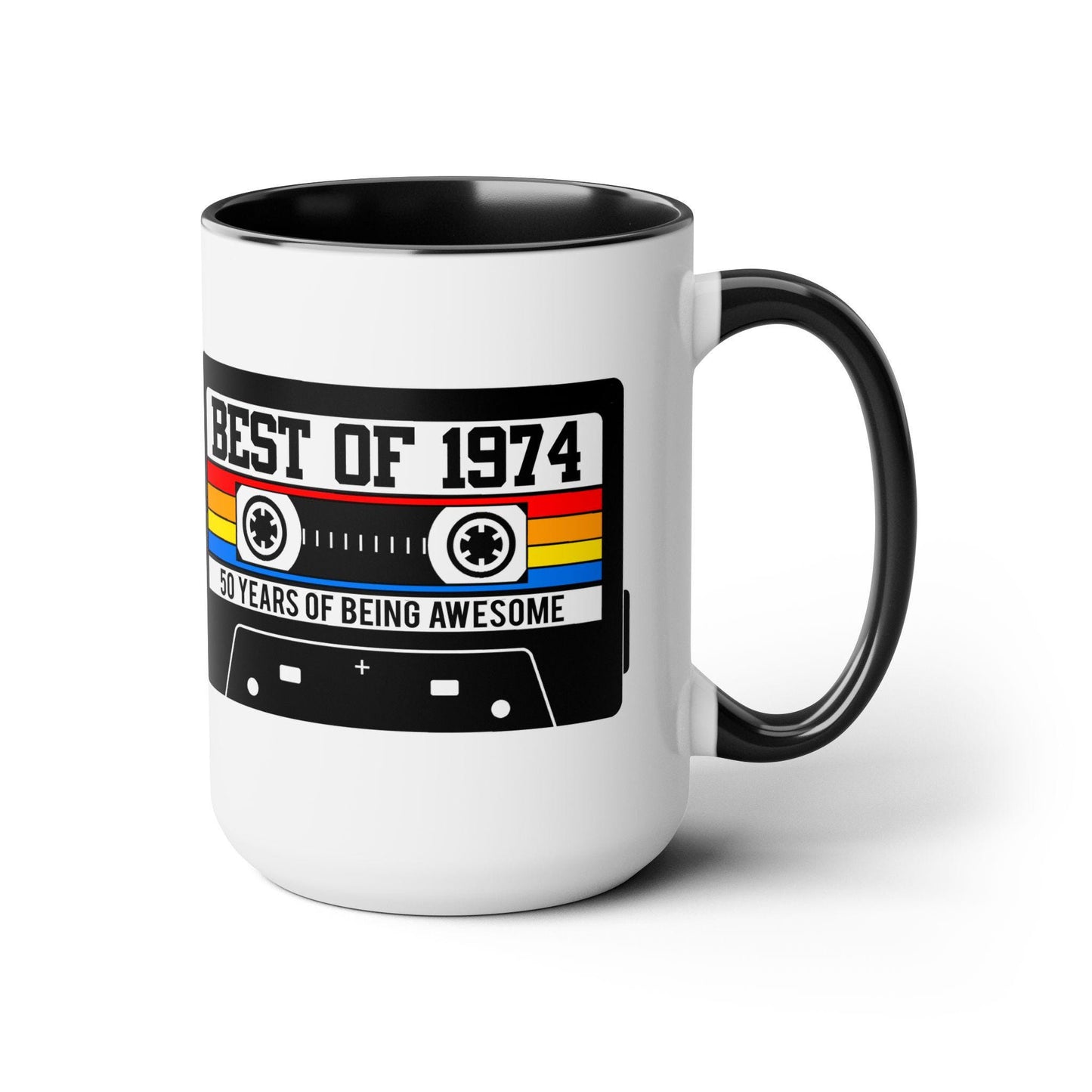 50th BIRTHDAY MUG 50th Party Decorations 50th Party Favors 50th Birthday Gift Cassette Tape Mug Best of 1975 Birthday Vintage 1975