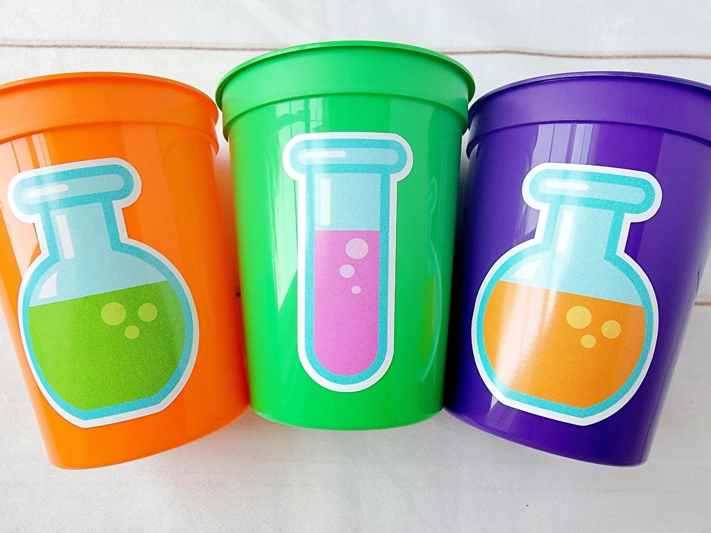 SCIENCE PARTY CUPS Science Party Favors Science Birthday Scientist Party Scientist Party Favors Biology Chemistry Stem Laboratory Experiment