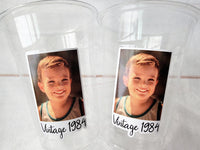 Custom Plastic Party Cups Personalized Party Cups Personalized 40th Birthday Cups Vintage 40th Cups 1984 Custom Face Party Cups Decorations