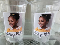 Custom Plastic Party Cups Personalized Party Cups Personalized 40th Birthday Cups Vintage 40th Cups 1984 Custom Face Party Cups Decorations