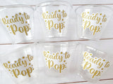Ready to pop, pregnancy party cups, baby shower cups